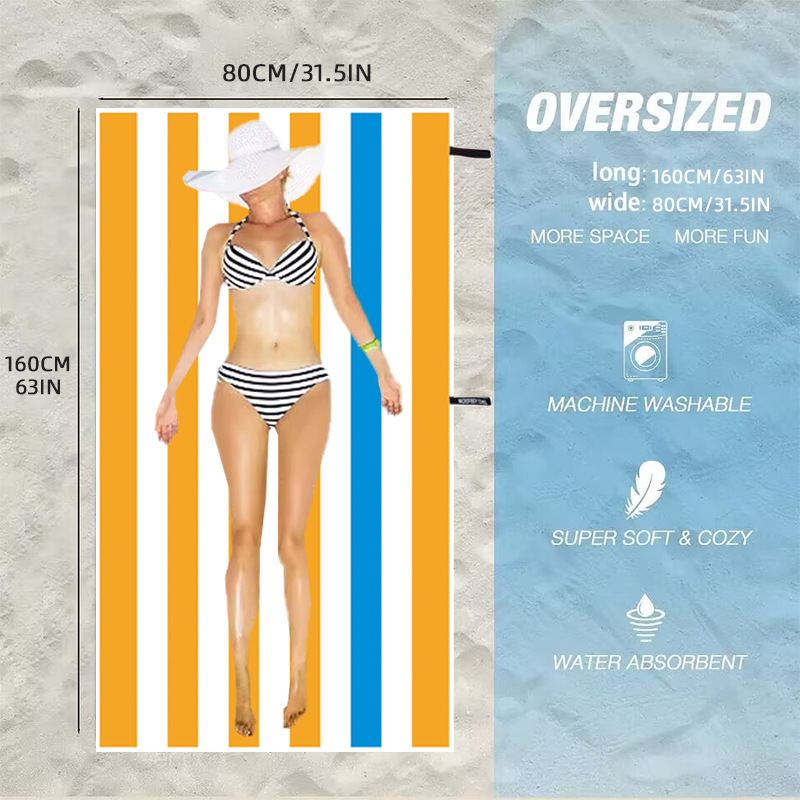 Vibrant Striped Beach Towel La - đánh giá và giá Beach Towel Large