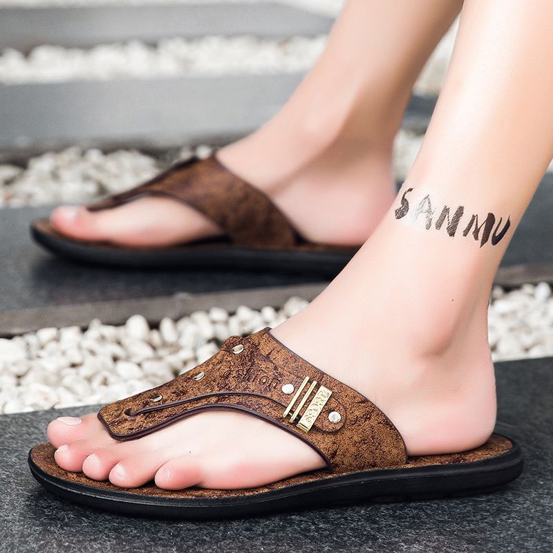 2026 New Men's Flip Flops Genu - đánh giá và giá Flip Flop Leather Men