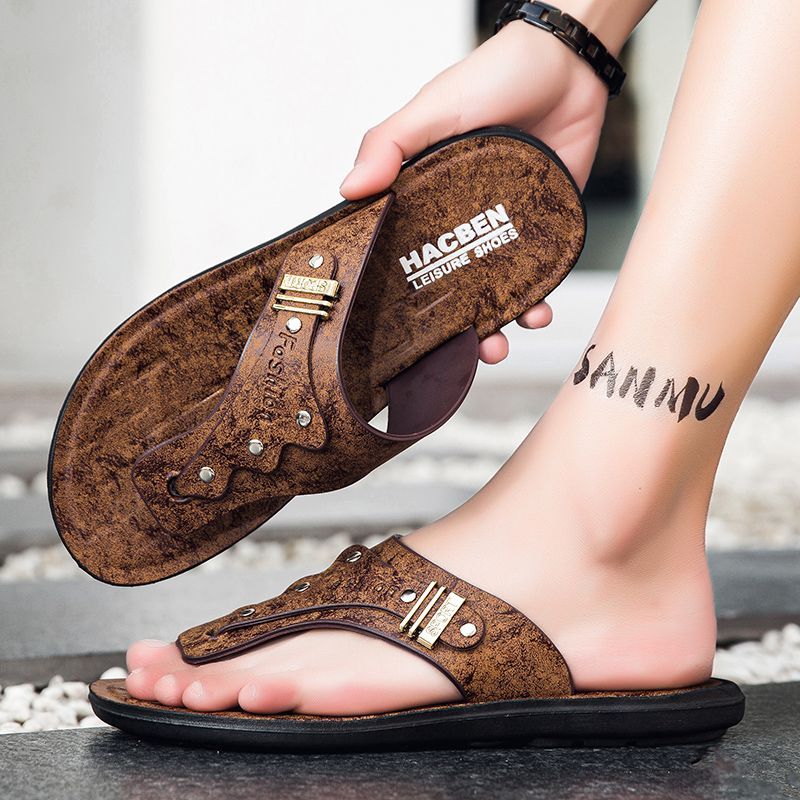 2026 New Men's Flip Flops Genu - đánh giá và giá Flip Flop Leather Men